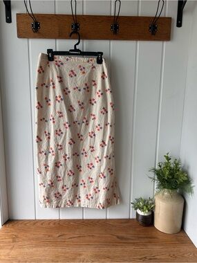 Women’s Floral Linen Midi Skirt